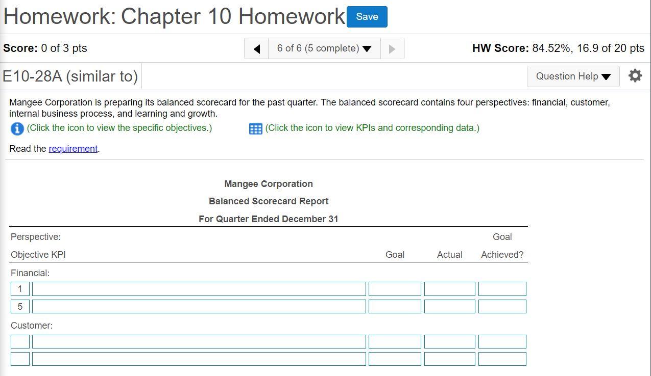 Need help preparing a Balanced Scorcard Report for the Financial, customer, internal