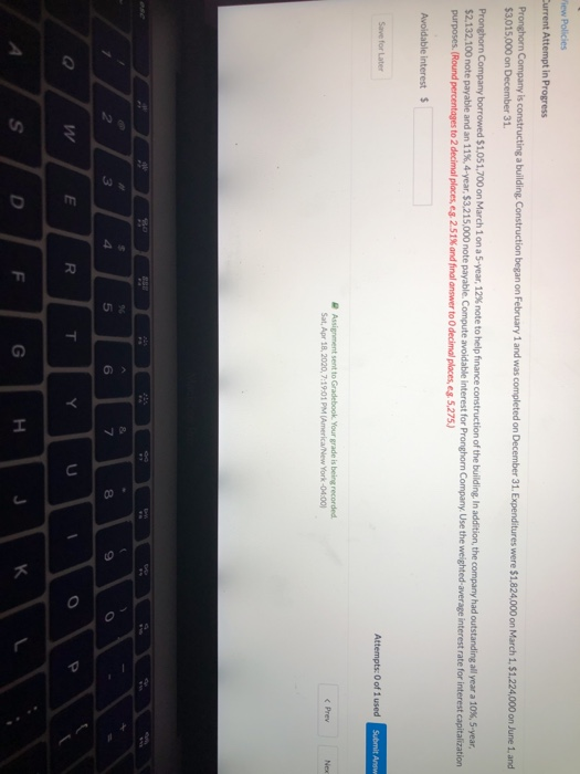  View Policies Current Attempt in Progress Pronghorn Company is constructing a