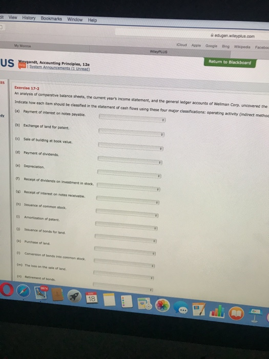  Indicate how each item should be classified in the statement of