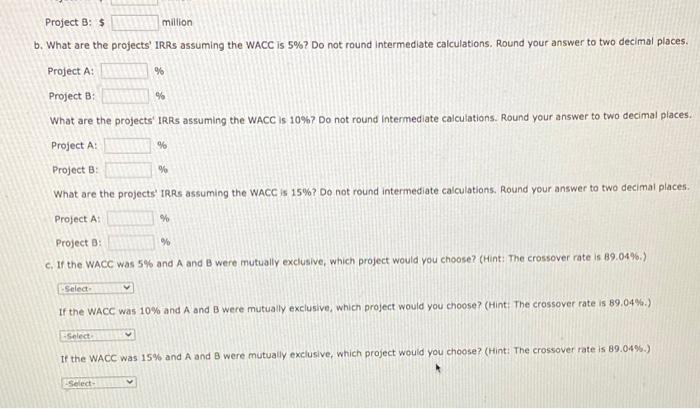 with the following cash flows (in millions): 0 1 2 3 H