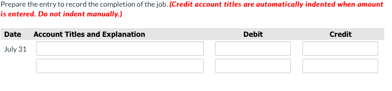 Todd Company Date Completed Direct Direct Materials Labor 2,500 7/2 7/31 Manufacturing