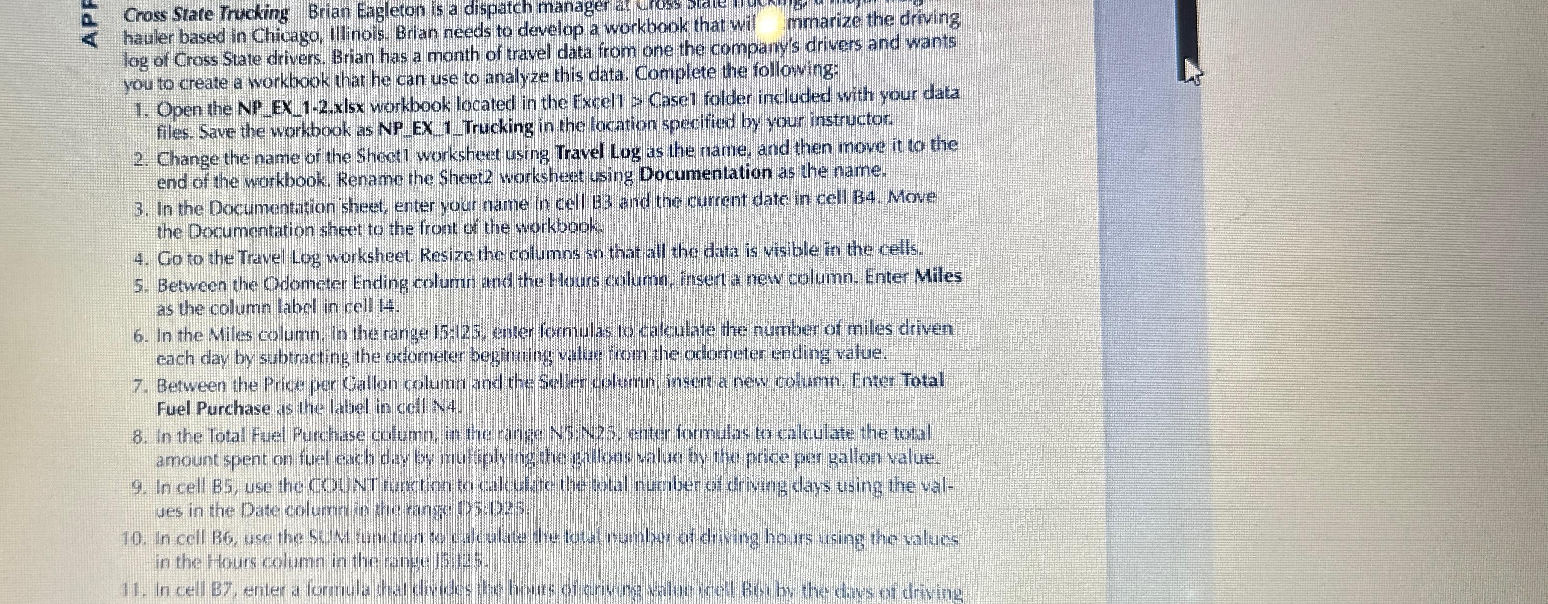 a. Cross State Trucking Brian Eagleton is a dispatch manager a:
