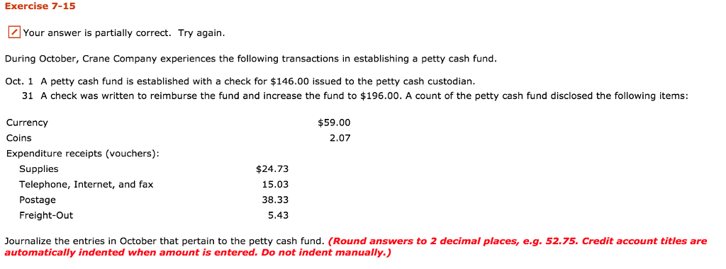 Journalize the entries: Two lines for Oct. 1 and 7 lines