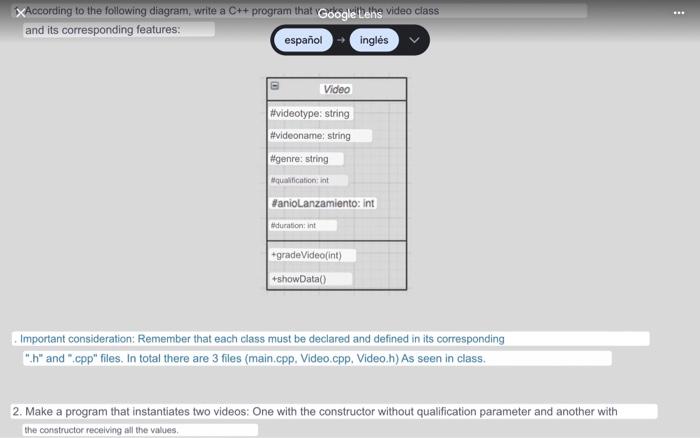  2. Make a program that instantiates two videos: One with the