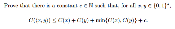 Prove that there is a constant c E N such that,