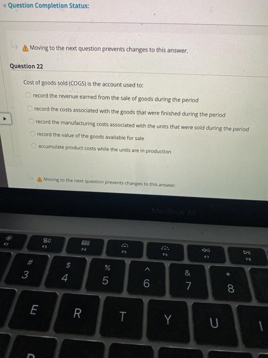 the account used to: record the manufacturing costs associated with the units