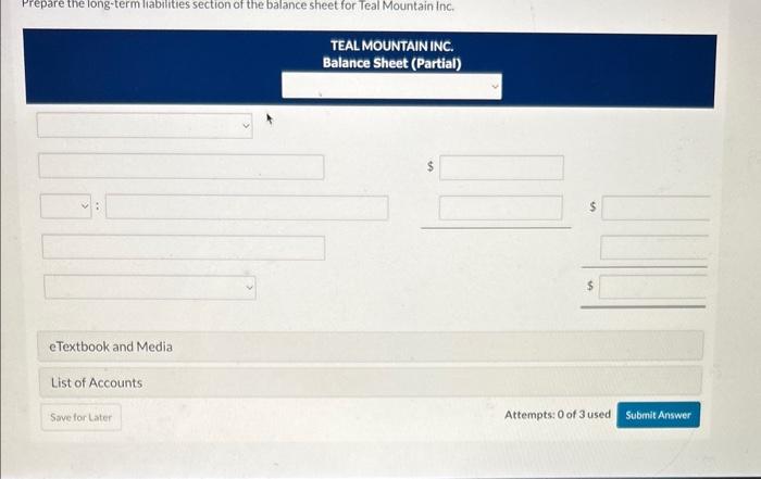 presented here or long-term liability items for Teal Mountain, Inc. at December