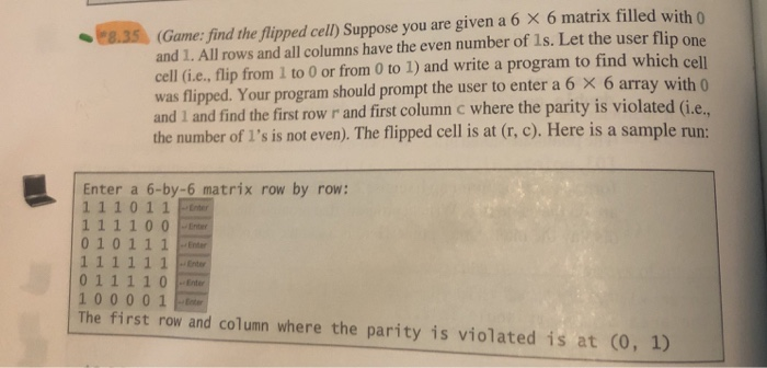 Please i need help with the solution C++ programming languagemultidimentional array 8.35