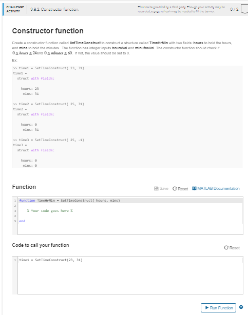 Constructor function. Please use MATLAB. CHALLENGE 0.92Constructor function e see ah eyes