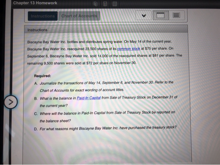  Need A lot of Help Chapter 13 Homework Instructions Chart of
