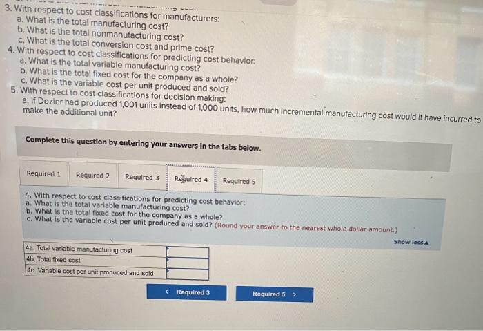 statements: a. What is the total product cost? b. What is the