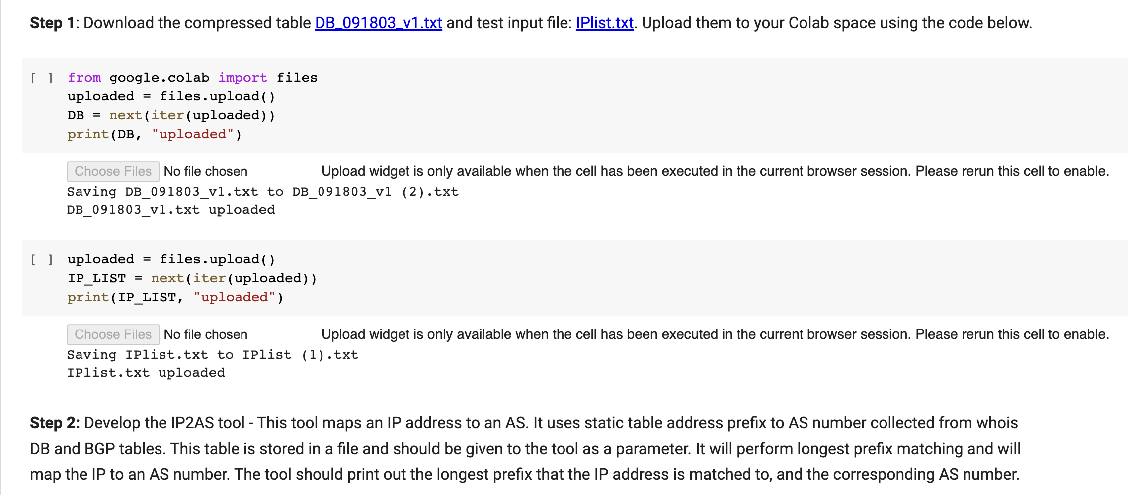 Please answer in PYTHON Step 1: Download the compressed table DB_091803_v1.txt and