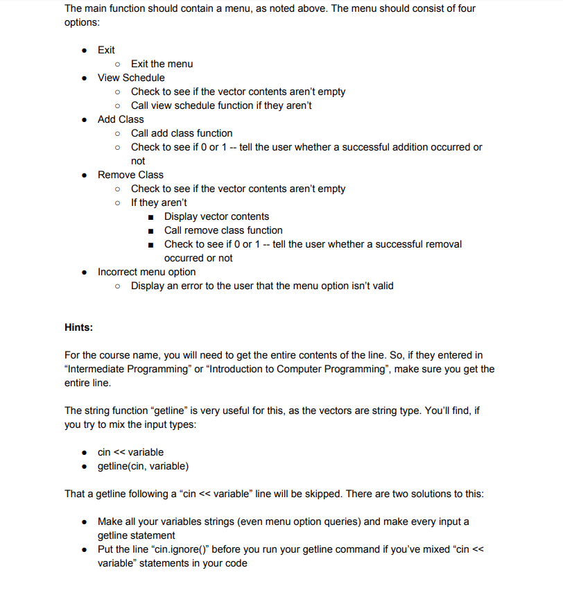 Assignment: Create a program that allows a user to view and alter