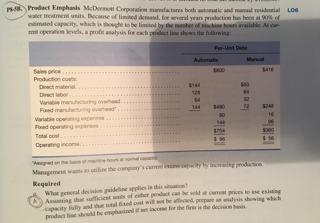 Hello, can someone help me with this problem??? Thank you! P8-5B. Product