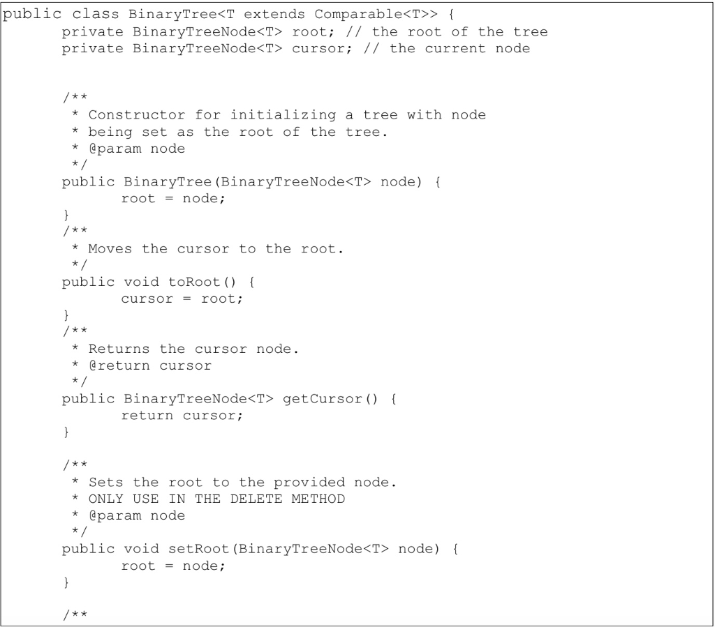 In Java, A BinarySearchTree.java is provided: 1. Implement a method Insert (T