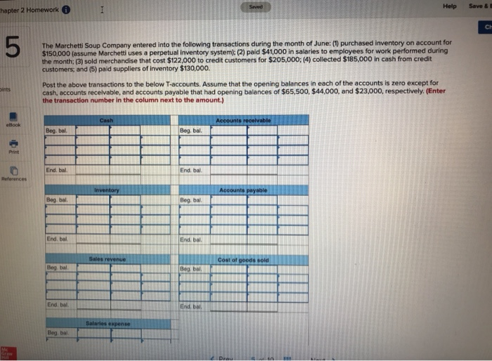  Save &E Help Saved hapter 2 Homework Ch 5 The Marchetti