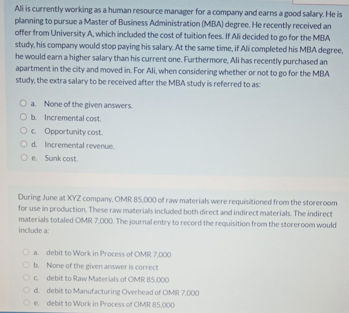 Ali is currently working as a human resource manager for a