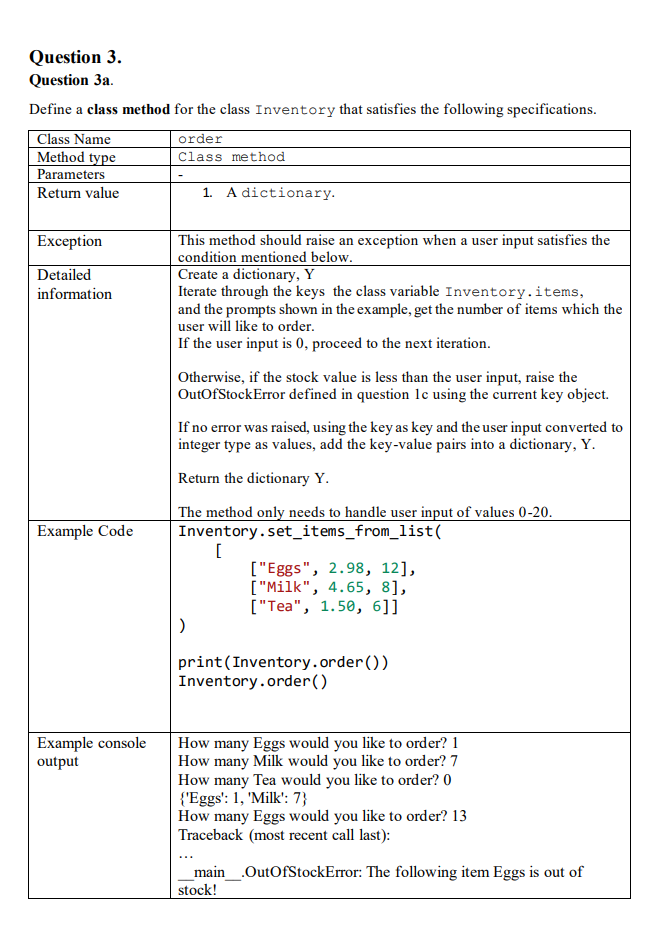 a repr dunder method for the class Price that satisfies the Question