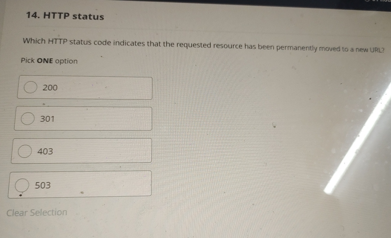  HTTP status Which HTTP status code indicates that the requested resource