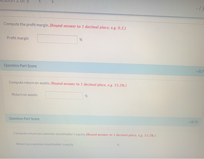 financial statement data for Homer Company are presented below. Net sales Cost