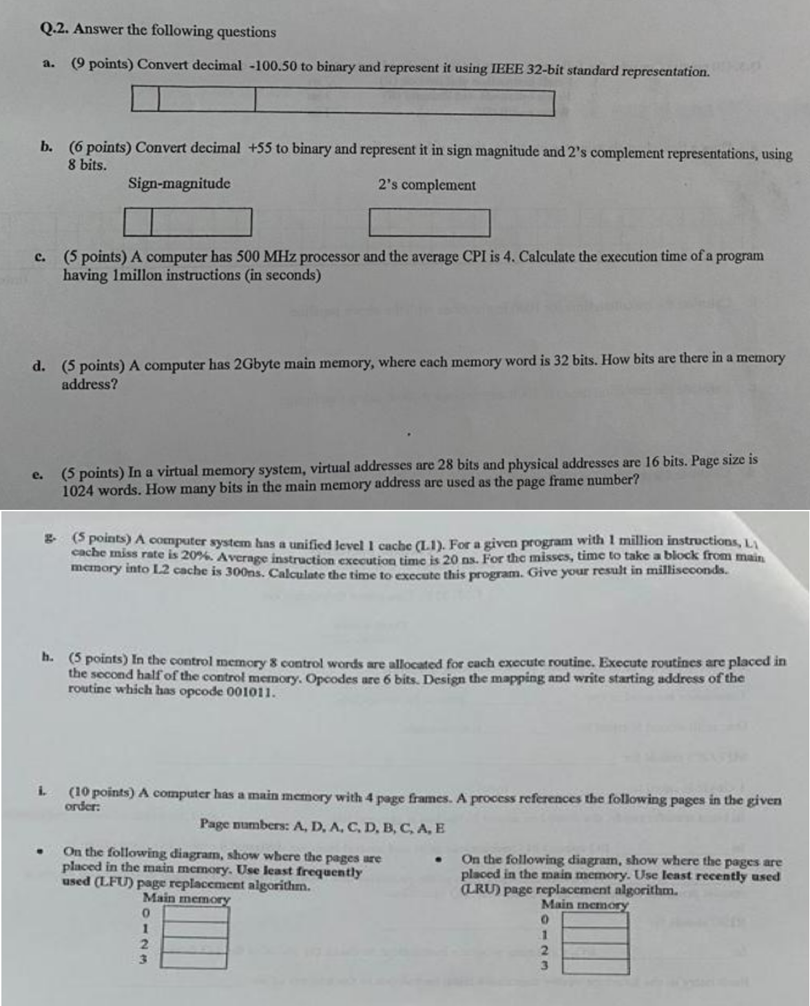  Please answer computer organization ? 