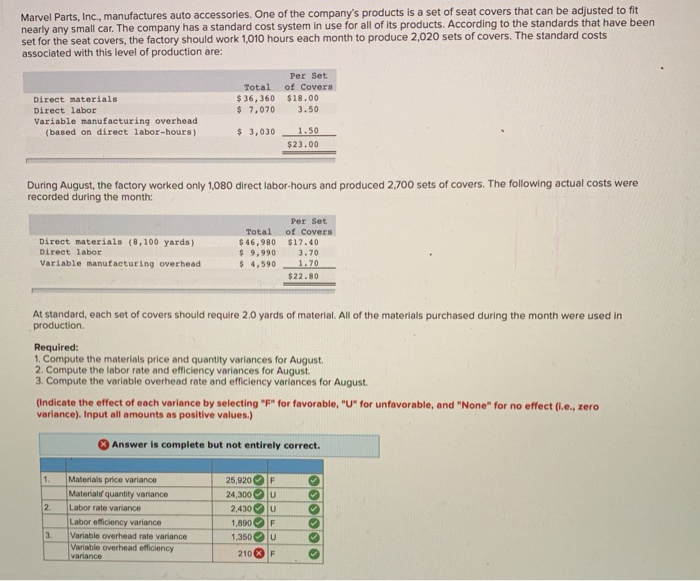 Need help calculating variable overhead efficiently variances for august. show all steps!