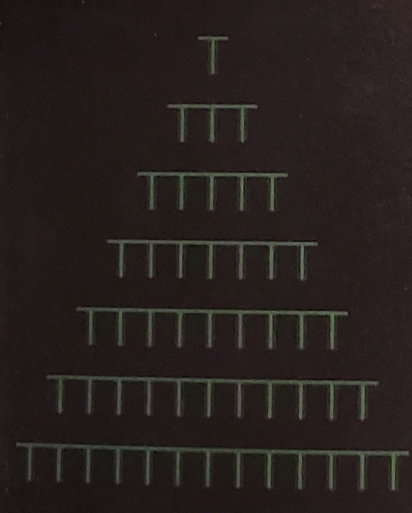 Write a triangle shape using Java for the letter capital T like