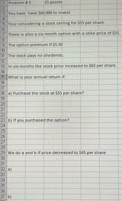 With Ths Following Information , Please Answer Letters A and B. You