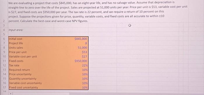 Please put formulas too! thanks! just need the OCF and NPV for