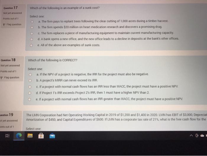 I need help with problems 17 and 18. Thank You. Question 17