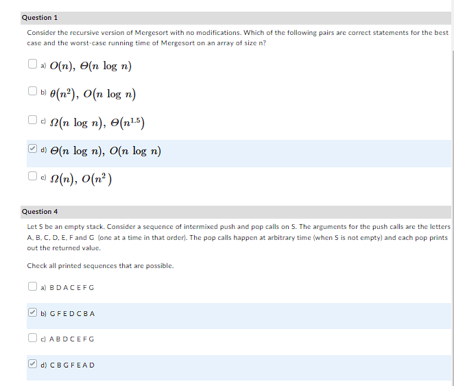 Give an answer to those two questions. Consider the recursive version of