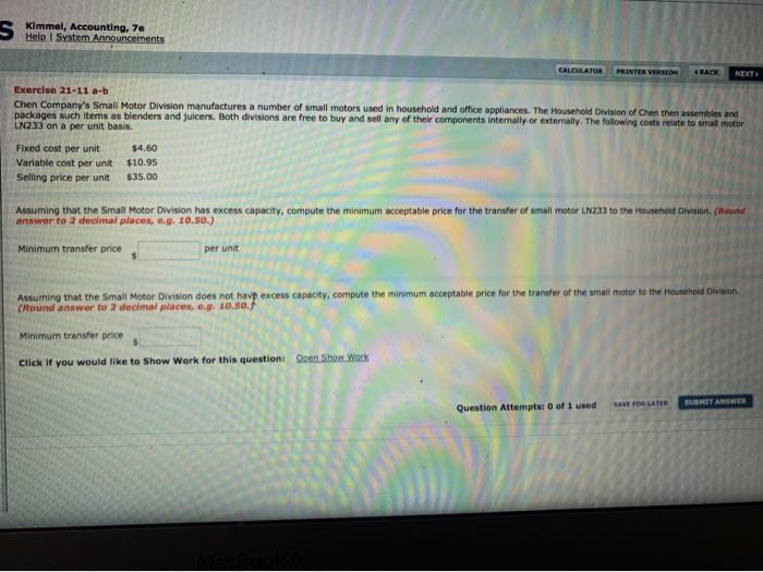  S Help System Announcements CALCULATOR PRINTER VERSION BACK NEXT Exercise 21-11