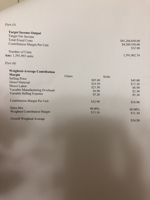 for $85 each. The company's annual level of production and sales is