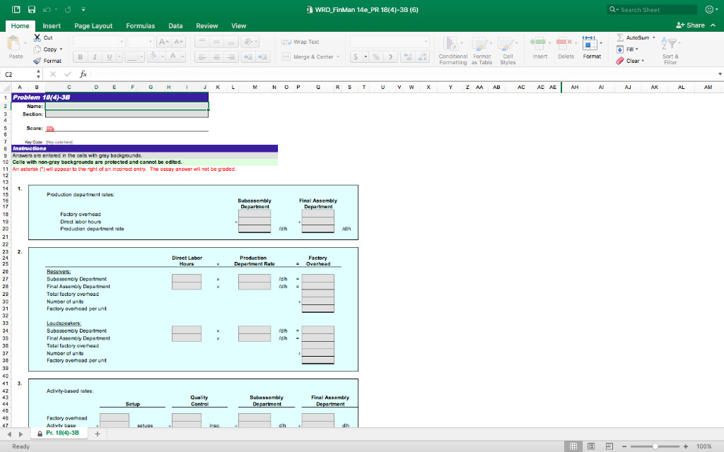 Big Sound Inc. manufactures two products: receivers and loudspeakers. The factory overhead