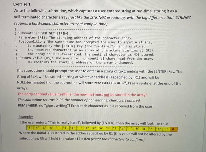 In LC3, can you assemble three separate programs with comments. Exercise 1