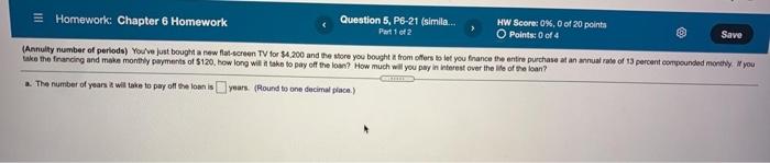 0%, 0 of 20 points Part 1 of 2 Points: 0 of