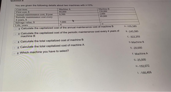 A manufacturing company is considering to buy one from two alternative machines.