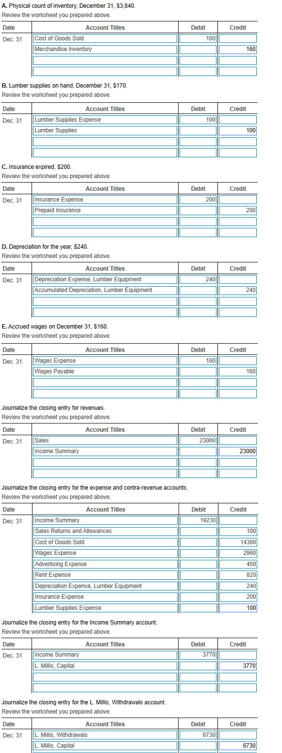 beginning unadjusted balances as of December 31, 202X in the ledger first.