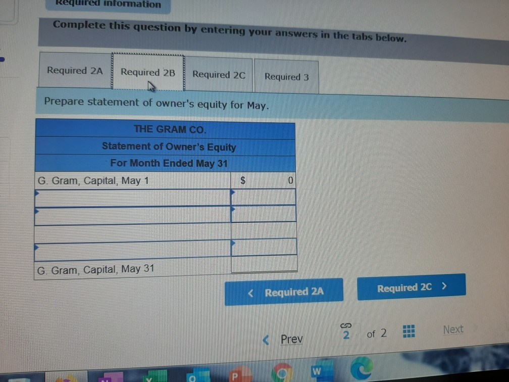 on May 1. The Gram Co. completed the following transactions during its