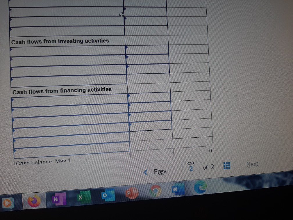 first month of operations. May 1 G. Gram invested $44,500 cash in