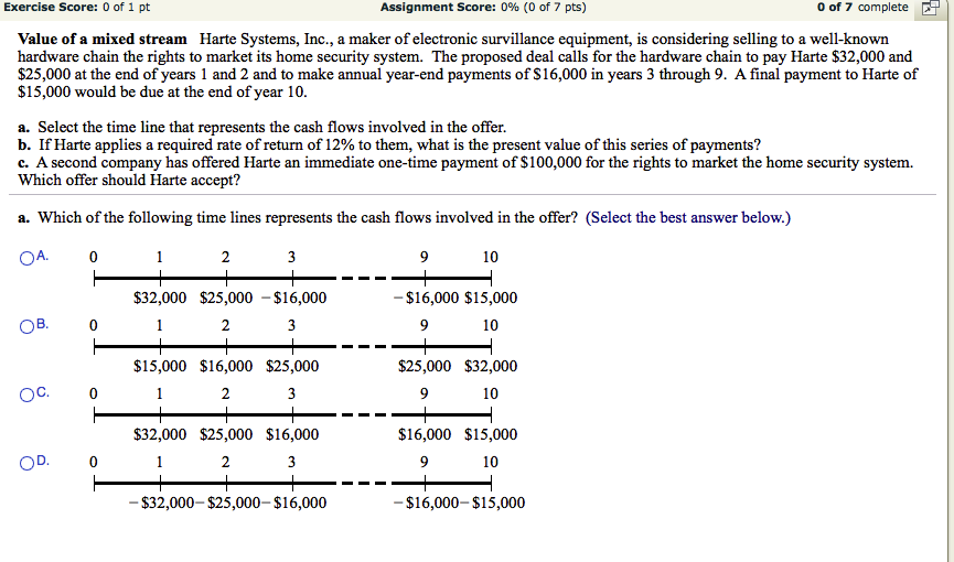  Value of a mixed stream Harte Systems, Inc., a maker of