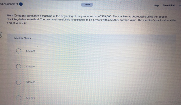 for $332,970. The machine has a useful life of 8 years and