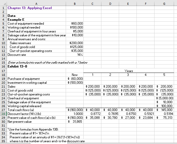  The homework problem I am working on says the Net Present
