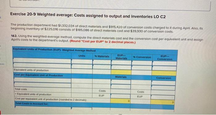 production department of a process manufacturing system completed a number of units