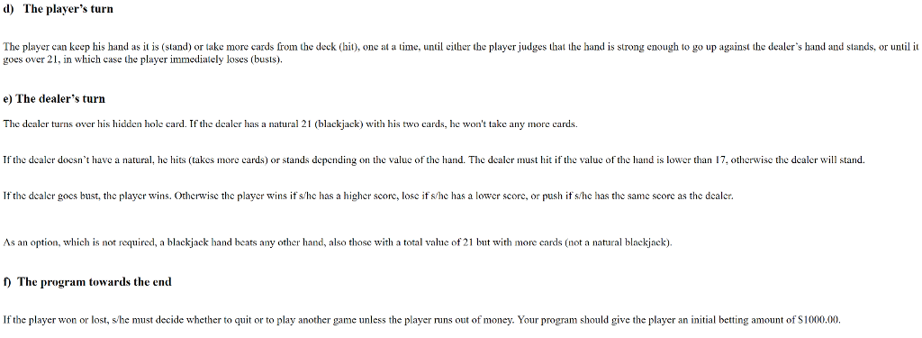 of Blackjack -- a well-known game. 1. The basic rules of game