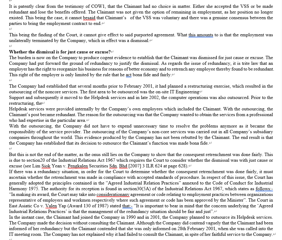 validity to your answer) 700words! 700words! 700words! INDUSTRIAL COURT OF MALAYSIA CASE