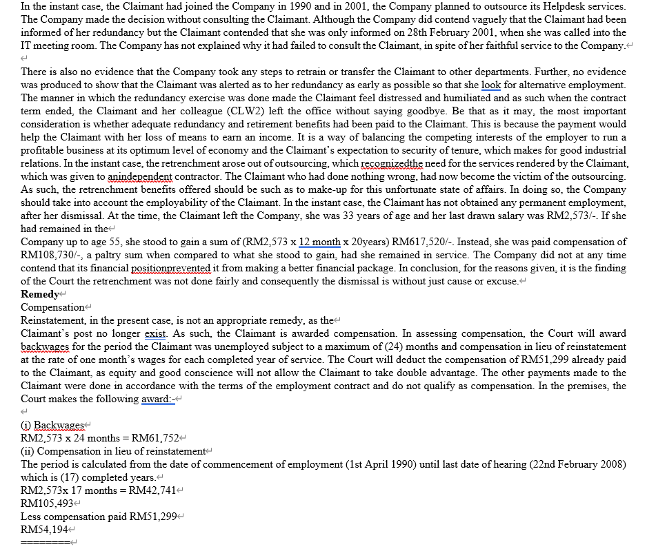 NO: 26/4-730/06 MARIANA BINTI HASSAN V. BRITISH AMERICAN TOBACCO (MALAYSIA) BERHAD AWARD