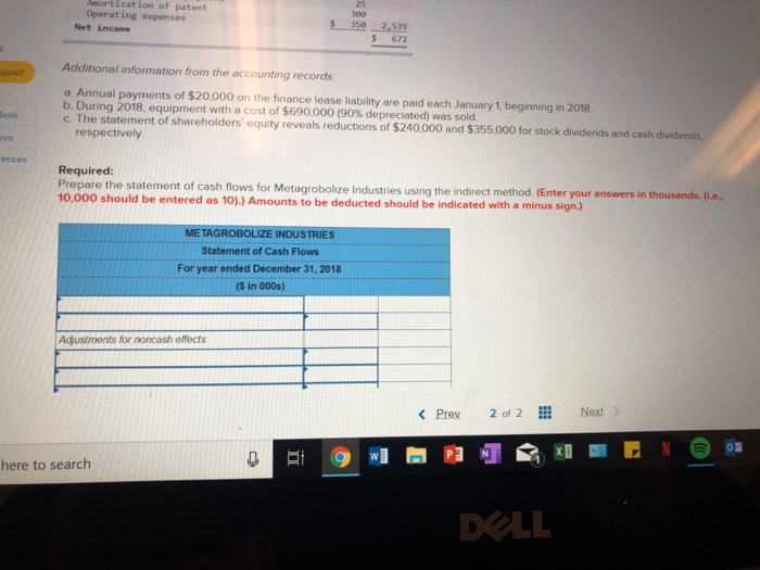 from the accounting records of Metagrobolize also is provided. ME TAGROBOL IZE