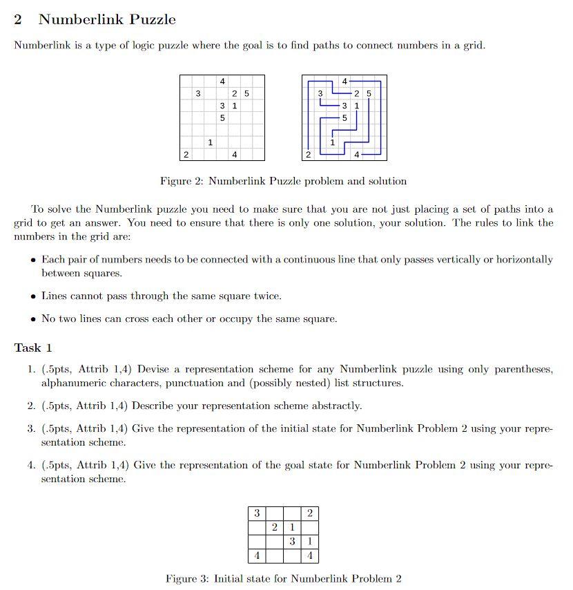 NO IMPLEMENTATION NEEDED, just theory! Artificial intelligence Numberlink is a type