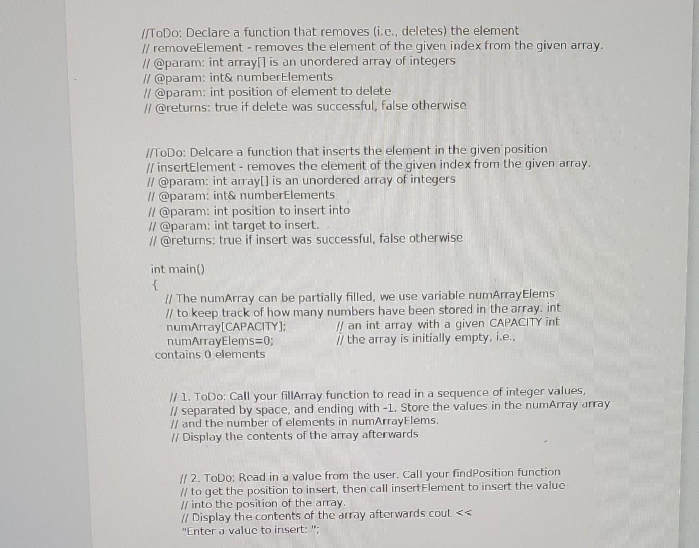 simiplest function, e.g., the one to search the content of an array.